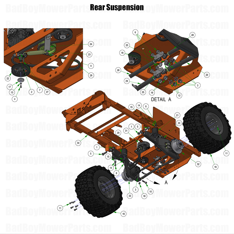 3959 - Bad Boy Mower Parts Lookup > 2025 > Rogue > Rear Suspension